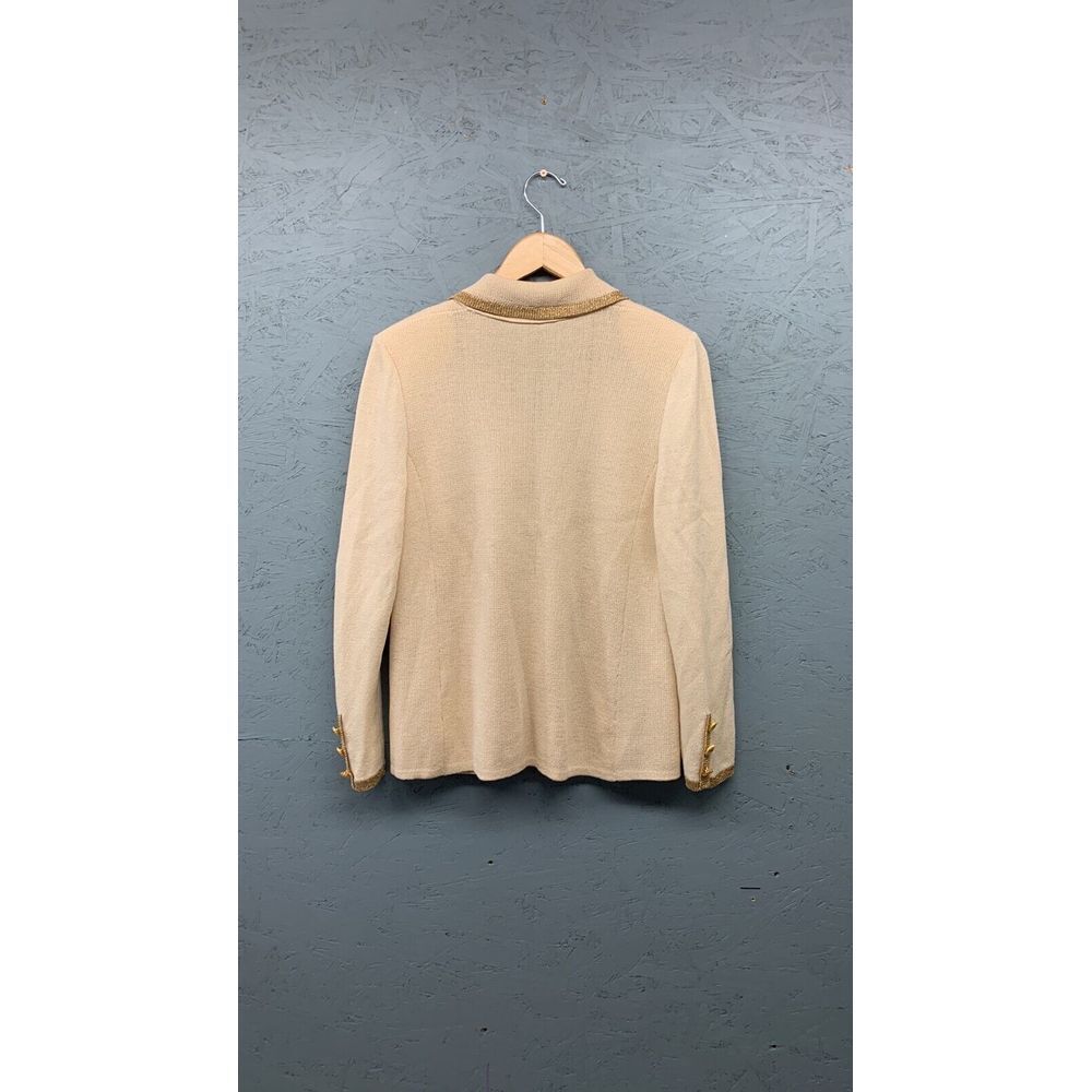Mirabeau Collection Evening Jacket‎ Women’s 12 Beige Wool Rayon Button USA Chic - Picture 14 of 14